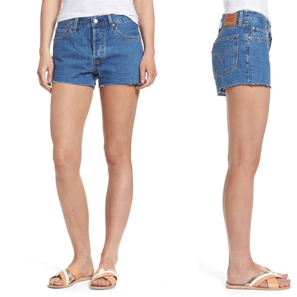 NWT Levi's 501 Raw Hem Denim Shorts - Picture 5 of 7